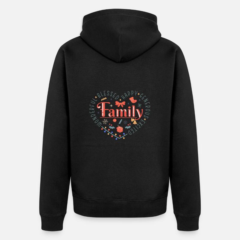 Famille de Noël - Veste à capuche bio Premium Unisexe - noir