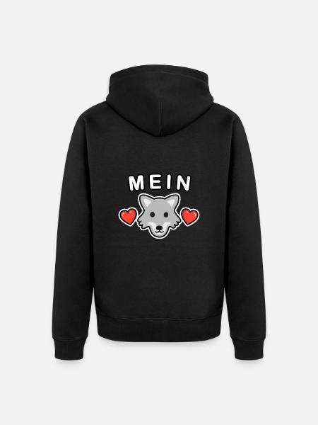 Mein Wolf ❤️ - Unisex Premium Bio Zip Hoodie - Schwarz