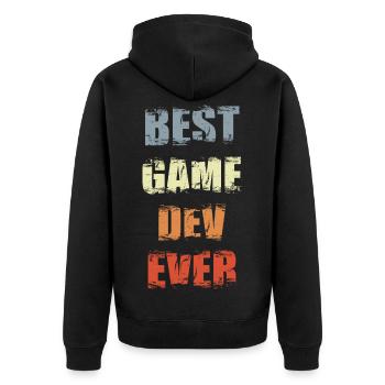 Développement de jeux de motivation - Veste à capuche bio Premium Unisexe - noir - Dos - Nico (187cm)