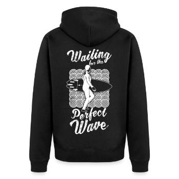 En attendant une vague parfaite - Veste à capuche bio Premium Unisexe - noir - Dos - Nico (187cm)