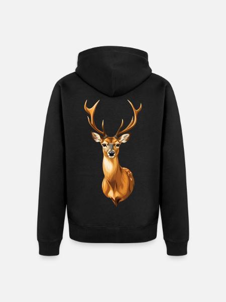Magnificent fawn - Unisex Premium Organic Zip Hoodie - black
