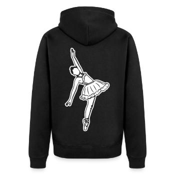 Dessin de ballerine - Veste à capuche bio Premium Unisexe - noir - Dos - Nico (187cm)