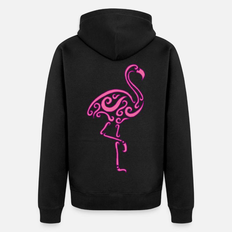 Un oiseau rose - Veste à capuche bio Premium Unisexe - noir