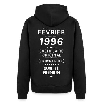 30th Anniversary - February 1996 Original - Unisex Premium Organic Zip Hoodie - black - Back - Nico (187cm)