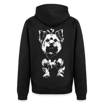 Yorkshire Terrier original - amoureux du Yorkie - Veste à capuche bio Premium Unisexe - noir - Dos - Nico (187cm)