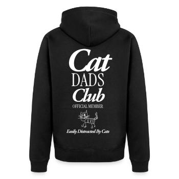Cat Dad's Club - Unisex Premium Organic Zip Hoodie - black - Back - Nico (187cm)