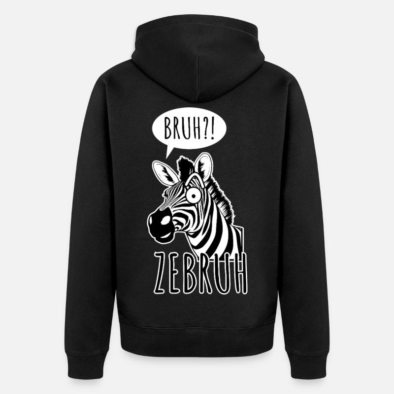 Zebra Bro - Un Zebruh ! - Veste à capuche bio Premium Unisexe - noir
