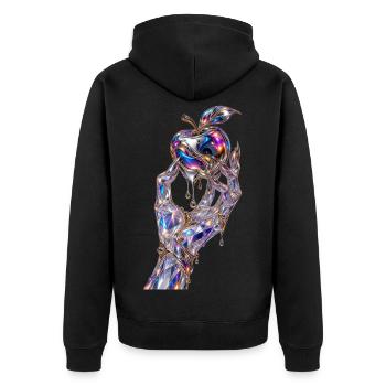 Main de pomme en cristal métallique - Veste à capuche bio Premium Unisexe - noir - Dos - Nico (187cm)