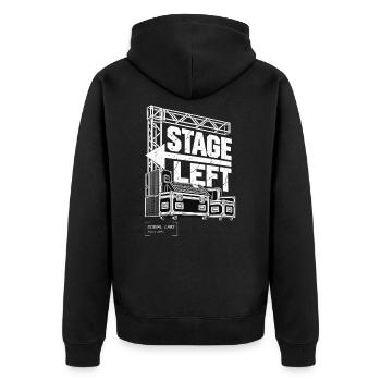 Signal Labs - Stage Left - Unisex Premium Bio Zip Hoodie - Schwarz - Hinten - Nico (187cm)