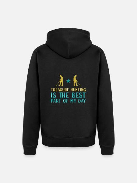 Schatzsucher Schatzsuche Metaldetektor - Unisex Premium Bio Zip Hoodie - Schwarz