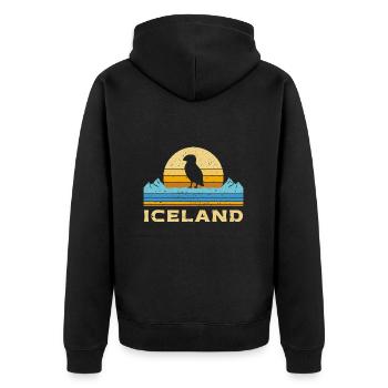 Macareux d’Islande Macareux d’Islande Rétro - Veste à capuche bio Premium Unisexe - noir - Dos - Nico (187cm)