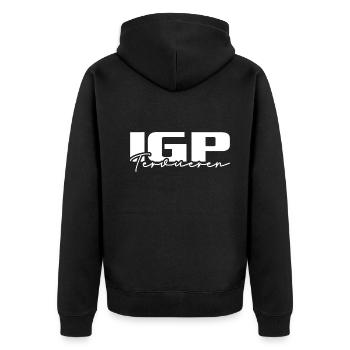 IGP TERVUEREN Hundesport Wilsigns Hunde - Unisex Premium Bio Zip Hoodie - Schwarz - Hinten - Nico (187cm)