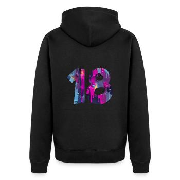NON. 18 NUMÉRO 18 COOL 18E ANNIVERSAIRE - Veste à capuche bio Premium Unisexe - noir - Dos - Nico (187cm)