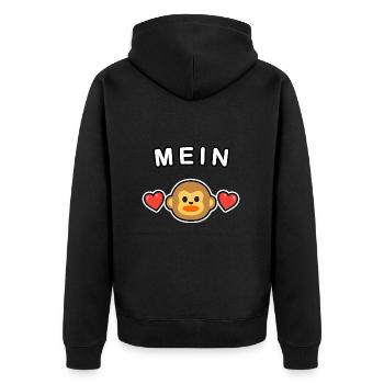 Mein Äffchen - Kosename für deinen Schatz 🐵❤️ - Unisex Premium Bio Zip Hoodie - Schwarz - Hinten - Nico (187cm)