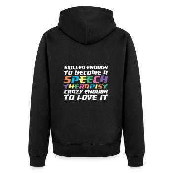 Logopäde Sprachtherapie Sprachtherapeut - Unisex Premium Bio Zip Hoodie - Schwarz - Hinten - Nico (187cm)