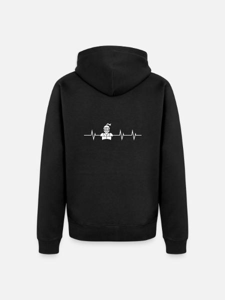 Heartbeat of a Knight - Unisex Premium Organic Zip Hoodie - black