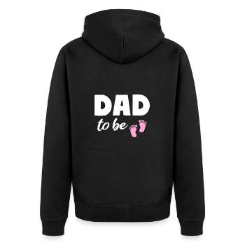 Dad to be Girl Dad Schwangerschaft Papa - Unisex Premium Bio Zip Hoodie - Schwarz - Hinten - Nico (187cm)