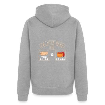 Chips et Salsa Nachos - Veste à capuche bio Premium Unisexe - gris chiné - Dos - Nico (187cm)