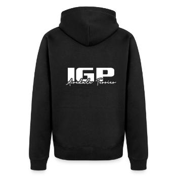 IGP AIREDALE TERRIER Dog Sports Wilsigns Dogs - Unisex Premium Organic Zip Hoodie - black - Back - Nico (187cm)