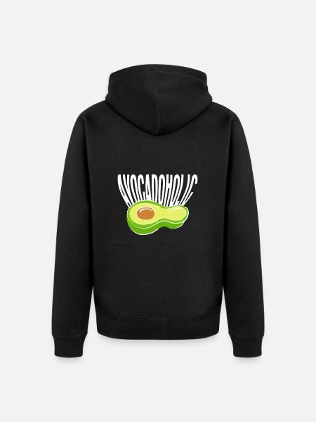 Avocado - Unisex Premium Organic Zip Hoodie - black