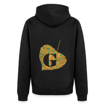 Sheet E 95 g - Unisex Premium Organic Zip Hoodie - black - Back - Nico (187cm)