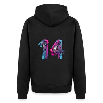 NON. 14 NUMÉRO 14 COOL 14E ANNIVERSAIRE - Veste à capuche bio Premium Unisexe - noir - Dos - Nico (187cm)