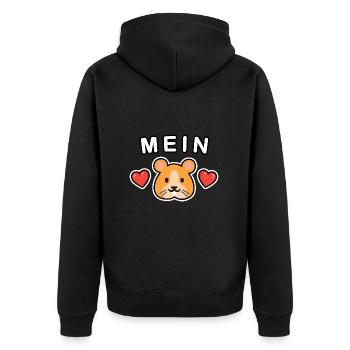 Mein Hamster ❤️ Kosename für Partner - Unisex Premium Bio Zip Hoodie - Schwarz - Hinten - Nico (187cm)