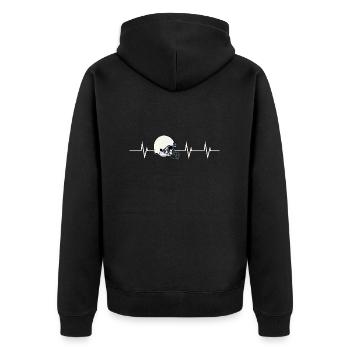 Battement de cœur d’un footballeur - Veste à capuche bio Premium Unisexe - noir - Dos - Nico (187cm)