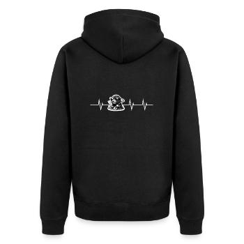 Heartbeat of the Mole - Beautiful Garden Edition - Unisex Premium Bio Zip Hoodie - Schwarz - Hinten - Nico (187cm)