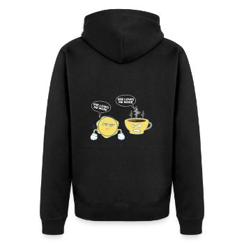 Cross Stitch Cross Stitch Embroidery - Unisex Premium Organic Zip Hoodie - black - Back - Nico (187cm)