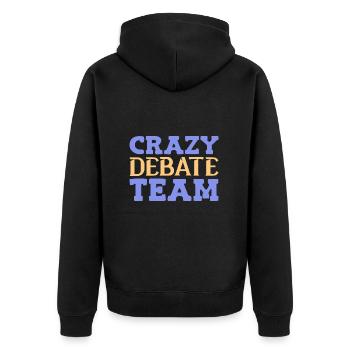 Debattieren Debatte Argumentieren - Unisex Premium Bio Zip Hoodie - Schwarz - Hinten - Nico (187cm)