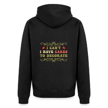 Kuchen backen Bäcker Konditor - Unisex Premium Bio Zip Hoodie - Schwarz - Hinten - Nico (187cm)