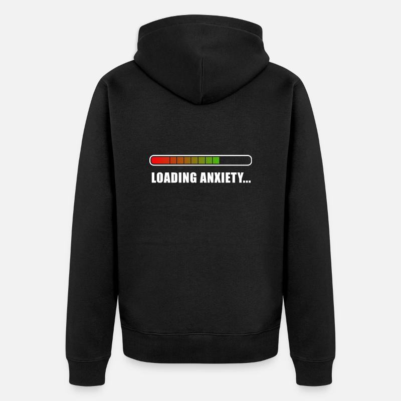 Loading Anxiety... - Unisex Premium Organic Zip Hoodie - black