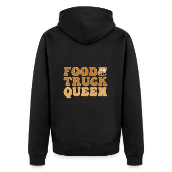 Food Truck Streetfood - Unisex Premium Bio Zip Hoodie - Schwarz - Hinten - Nico (187cm)