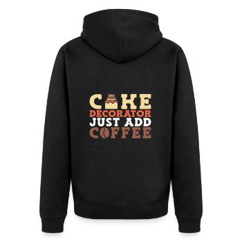 Kuchen backen Bäcker Konditor - Unisex Premium Bio Zip Hoodie - Schwarz - Hinten - Nico (187cm)