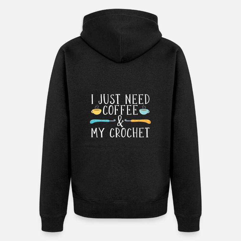 Café & Crochet - Veste à capuche bio Premium Unisexe - noir