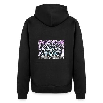 Logopäde Sprachtherapie Sprachtherapeut - Unisex Premium Bio Zip Hoodie - Schwarz - Hinten - Nico (187cm)