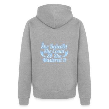 Master Université - Veste à capuche bio Premium Unisexe - gris chiné - Dos - Nico (187cm)