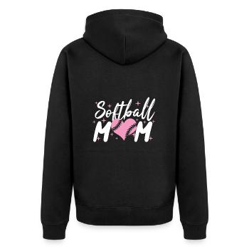 Softball - Unisex Premium Organic Zip Hoodie - black - Back - Nico (187cm)