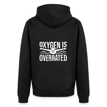 Schwimmen Schwimmer - Unisex Premium Bio Zip Hoodie - Schwarz - Hinten - Nico (187cm)