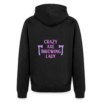 Axe throw axe throwing - Unisex Premium Organic Zip Hoodie - black - Back - Nico (187cm)