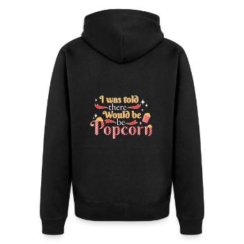 Popcorn - Unisex Premium Bio Zip Hoodie - Schwarz - Hinten - Nico (187cm)