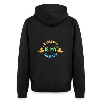 Kajak Kajakfahren - Unisex Premium Bio Zip Hoodie - Schwarz - Hinten - Nico (187cm)