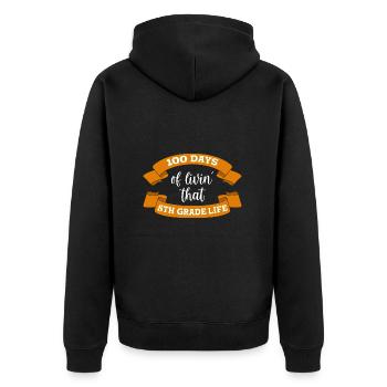 100 jours d’école - Veste à capuche bio Premium Unisexe - noir - Dos - Nico (187cm)