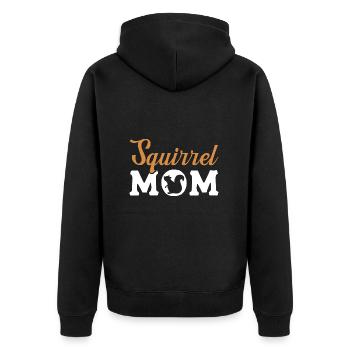 Eichhörnchen - Unisex Premium Bio Zip Hoodie - Schwarz - Hinten - Nico (187cm)