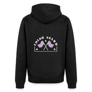 Color Guard - Unisex Premium Bio Zip Hoodie - Schwarz - Hinten - Nico (187cm)