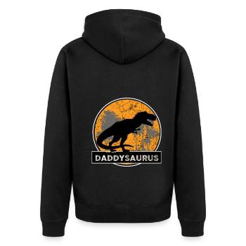 Daddysaurus Dinosaur Father Gift - Veste à capuche bio Premium Unisexe - noir - Dos - Nico (187cm)