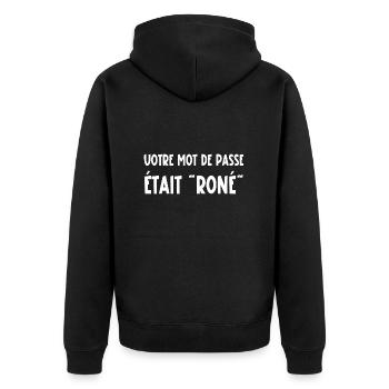 mot de passe - Veste à capuche bio Premium Unisexe - noir - Dos - Nico (187cm)