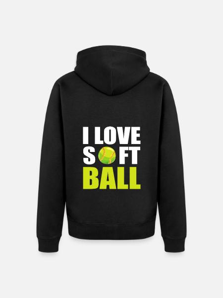 Softball Softball-Spieler - Unisex Premium Bio Zip Hoodie - Schwarz