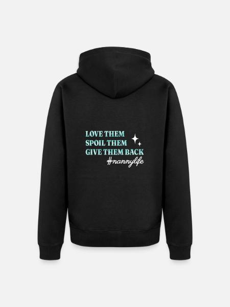 Nanny Babysitter Childminder - Unisex Premium Organic Zip Hoodie - black
